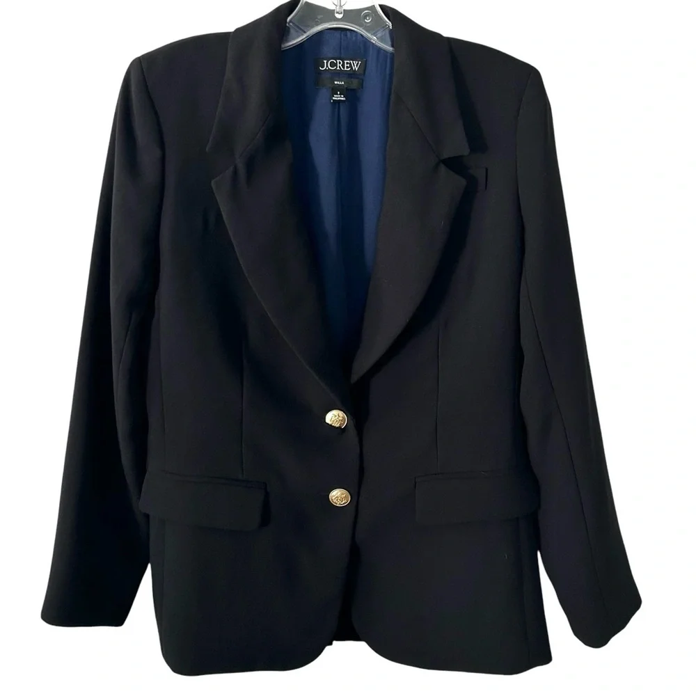 J. Crew Women's Black City‎ Crepe Willa Blazer in Size 2